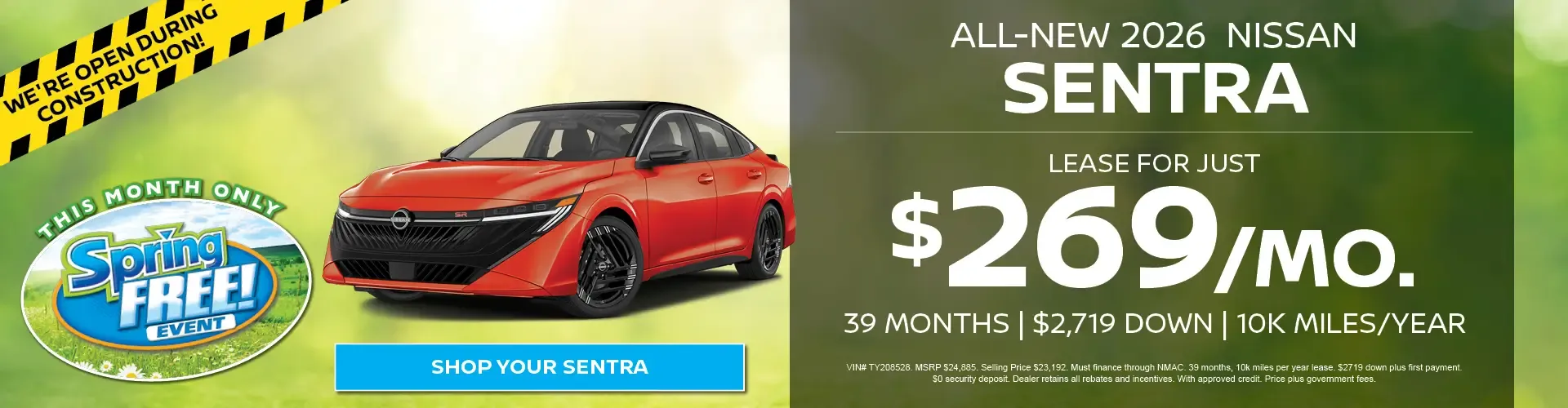 New 2026 Nissan Sentra Special